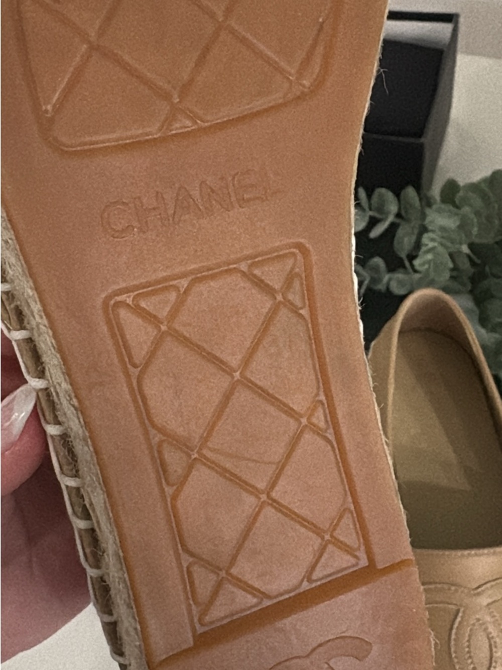 CHANEL Beige and Black Leather Logo Espadrilles - Women - Picture 3 of 3